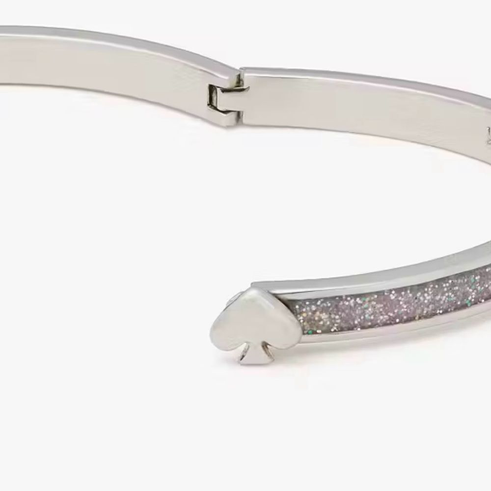 Kate Spade Everyday Spade Glitter Enamel Silvertone Hinge Bracelet - Picture 3 of 7